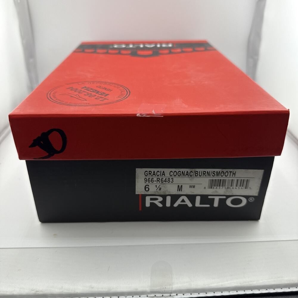 RIALTO Gracia Cognac Zippered Smooth Gladiator Style Sandals Size 6.5M NIB - Picture 9 of 10